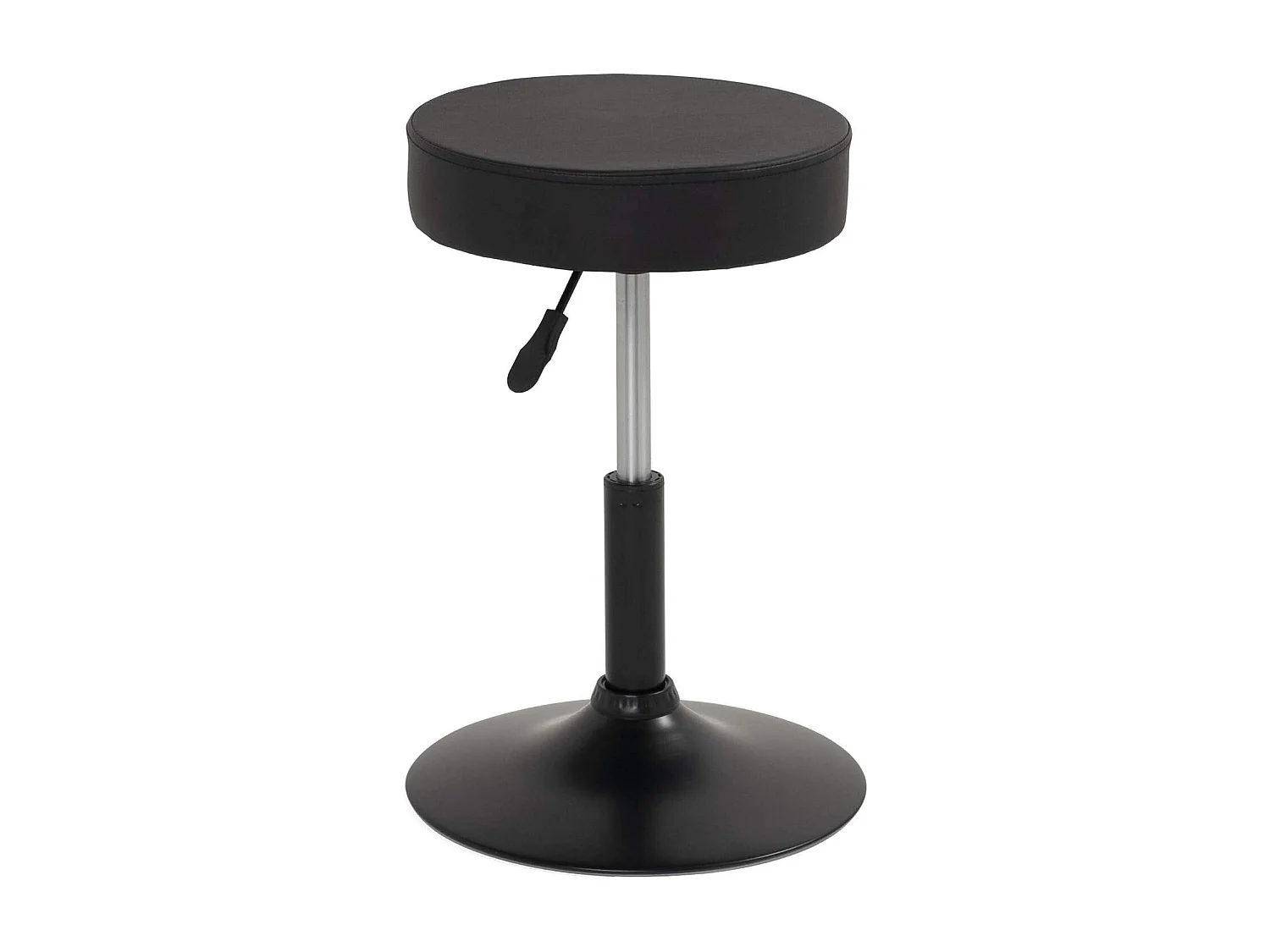 Tabouret de travail simili cuir rembourré moussepivotant hauteur réglable 43 à 57 cm YU (noir)