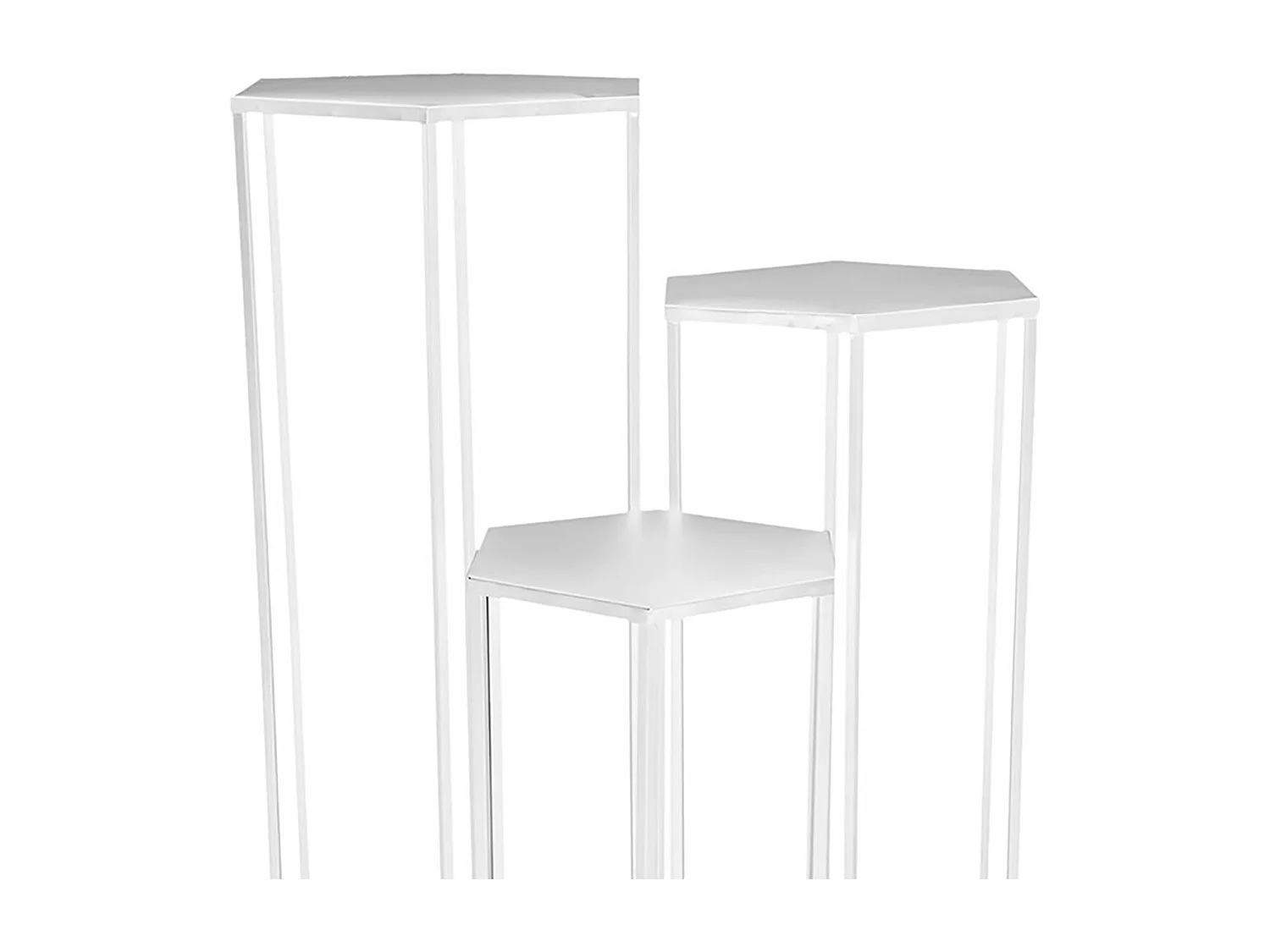 RAZZA - Lot de 3 Sellettes Gigognes Métal Blanc