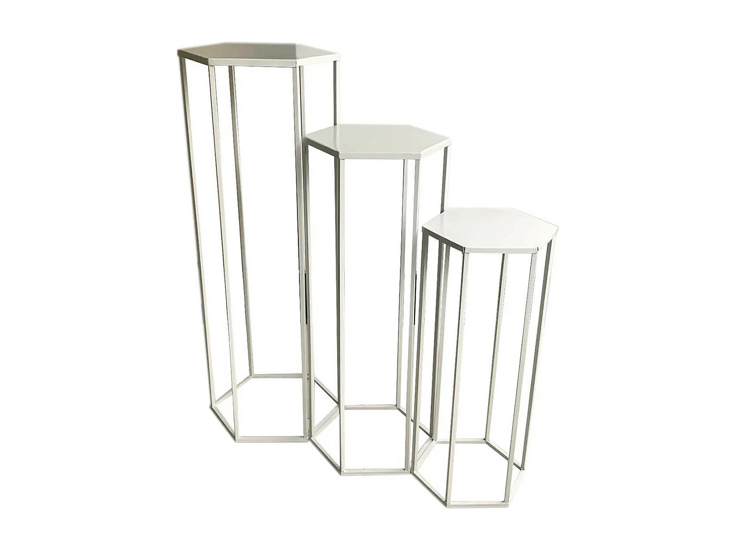 RAZZA - Lot de 3 Sellettes Gigognes Métal Blanc
