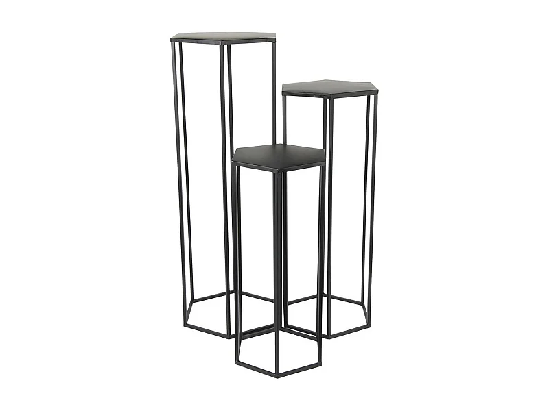 RAZZA - Lot de 3 Sellettes Gigognes Métal Noir