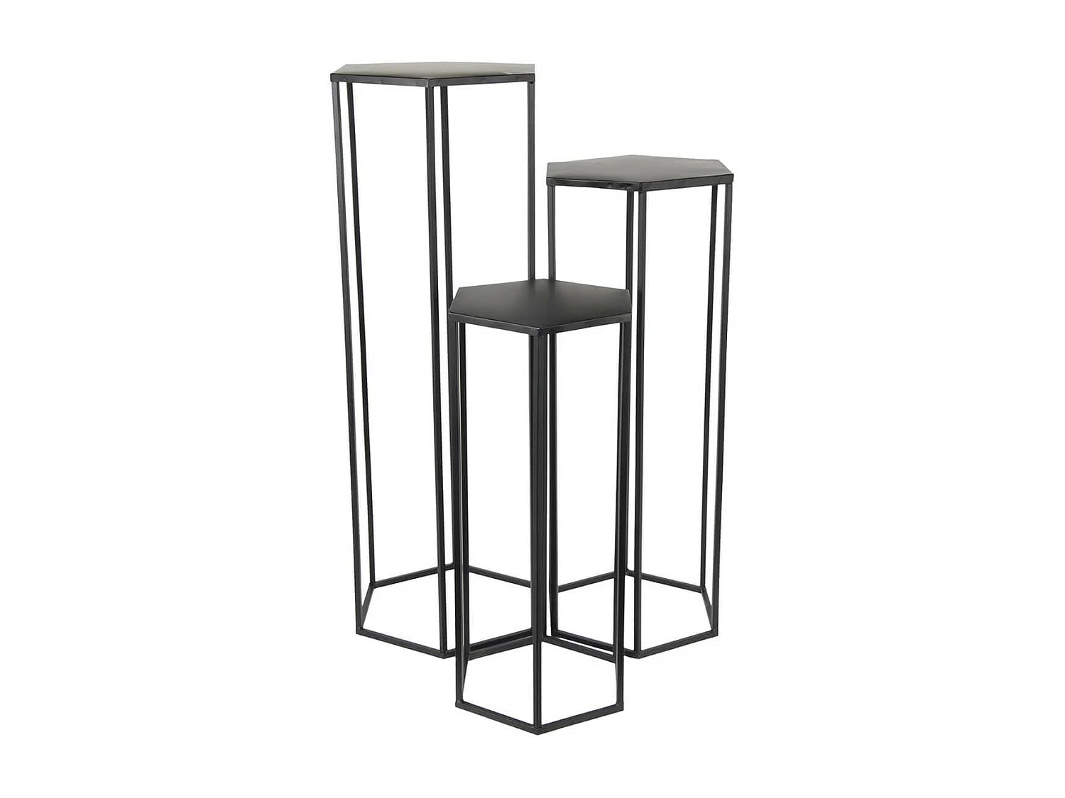 RAZZA - Lot de 3 Sellettes Gigognes Métal Noir