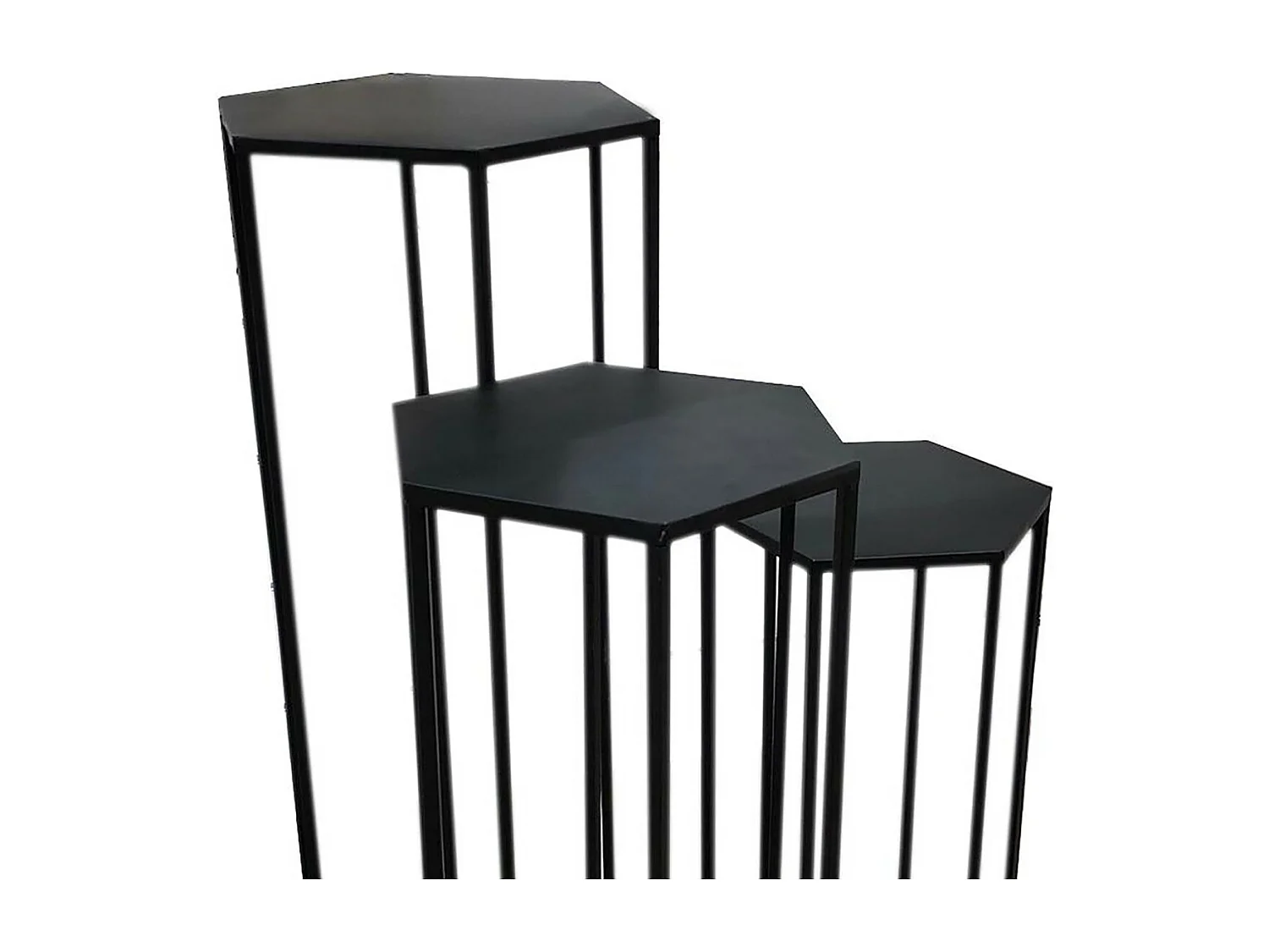 RAZZA - Lot de 3 Sellettes Gigognes Métal Noir