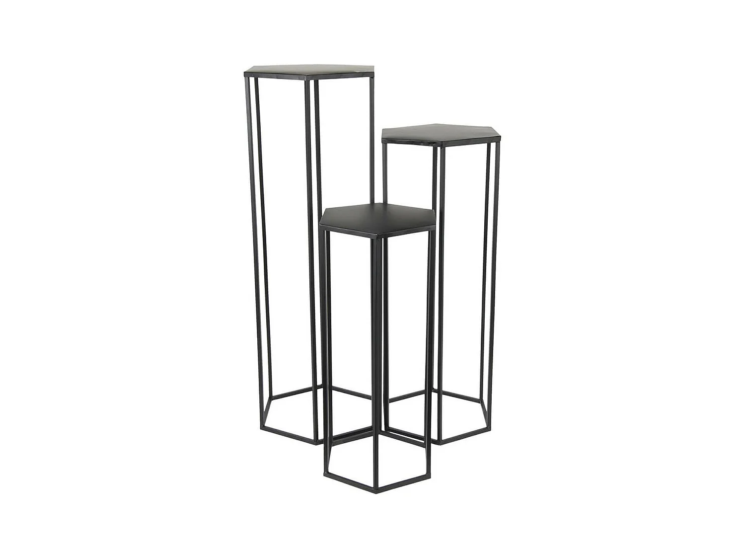 RAZZA - Lot de 3 Sellettes Gigognes Métal Noir