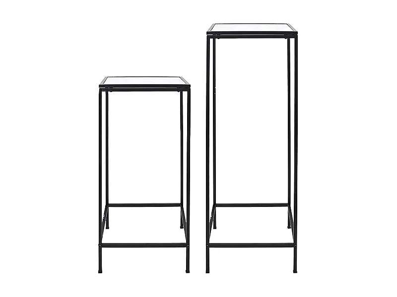 MOTSA - Lot de 2 Sellettes Gigognes Verre Imitation Marbre