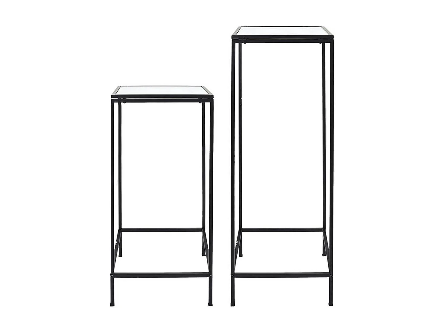 MOTSA - Lot de 2 Sellettes Gigognes Verre Imitation Marbre