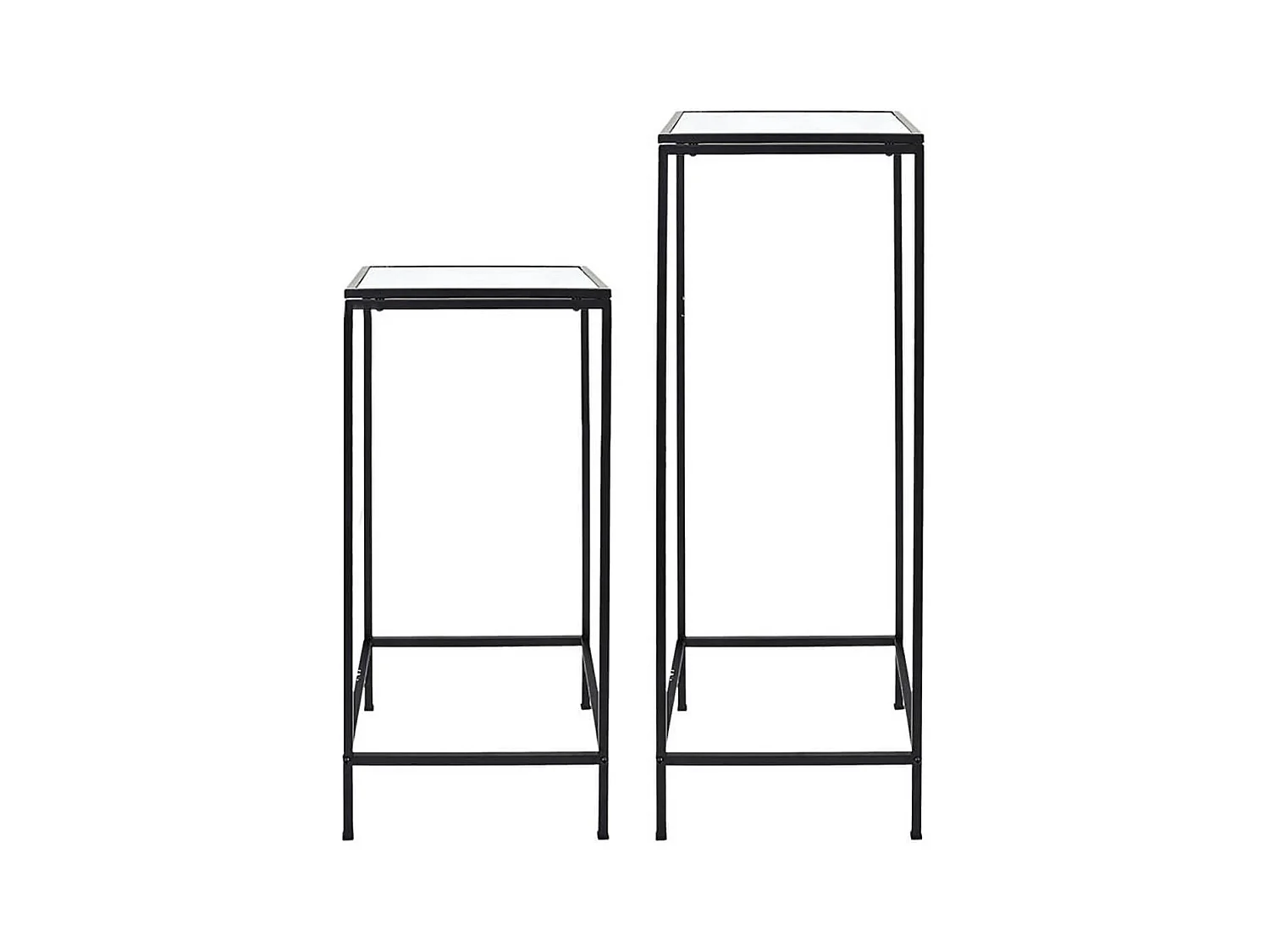 MOTSA - Lot de 2 Sellettes Gigognes Verre Imitation Marbre