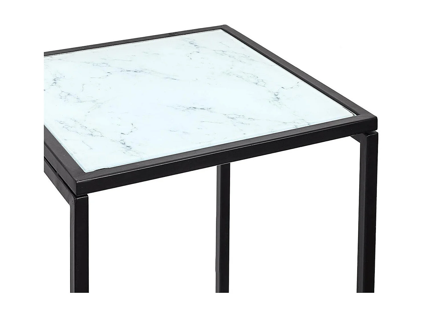 MOTSA - Lot de 2 Sellettes Gigognes Verre Imitation Marbre