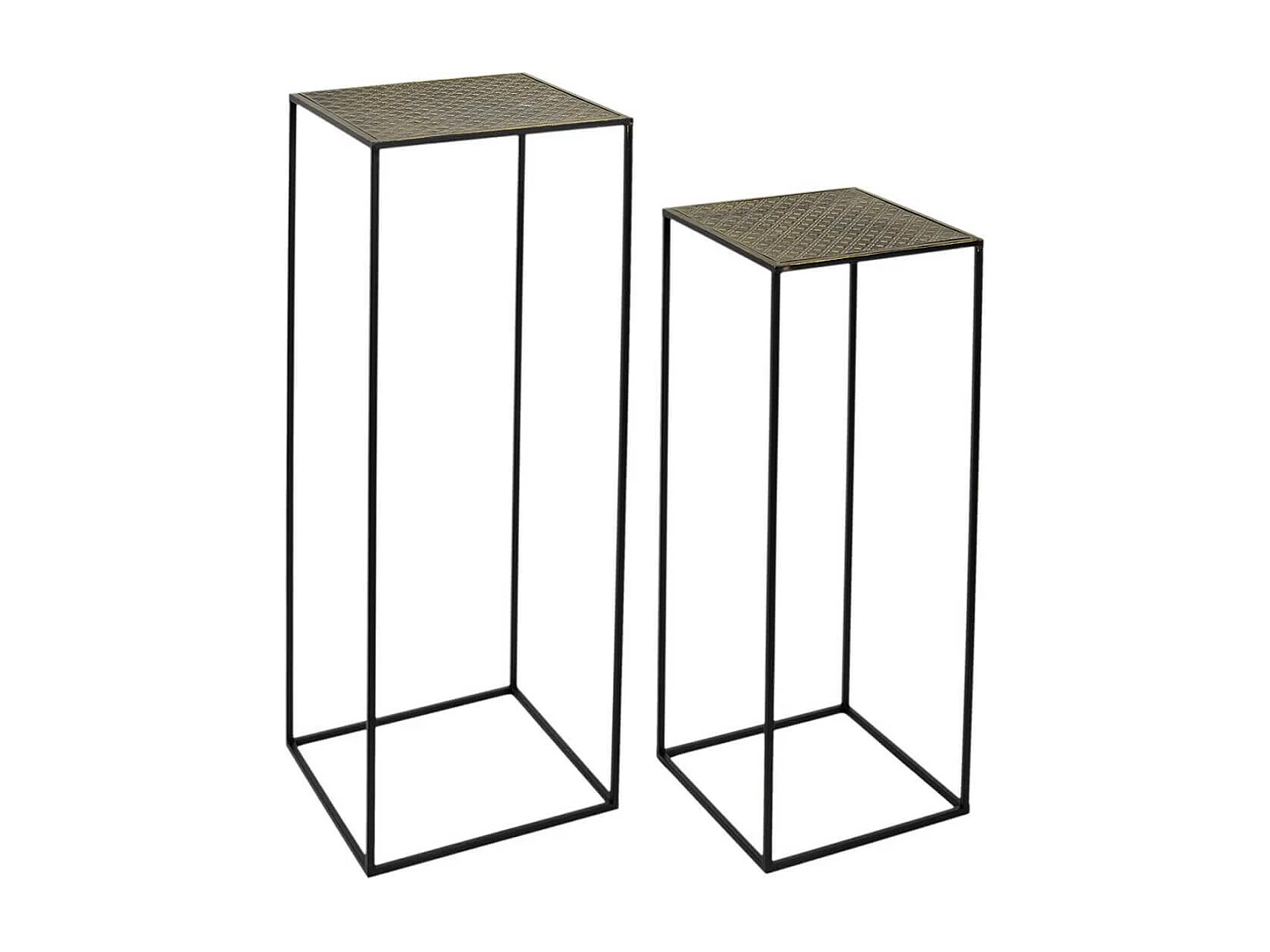 PRADA - Sellettes Gigognes Métal Aspect Or Vieilli