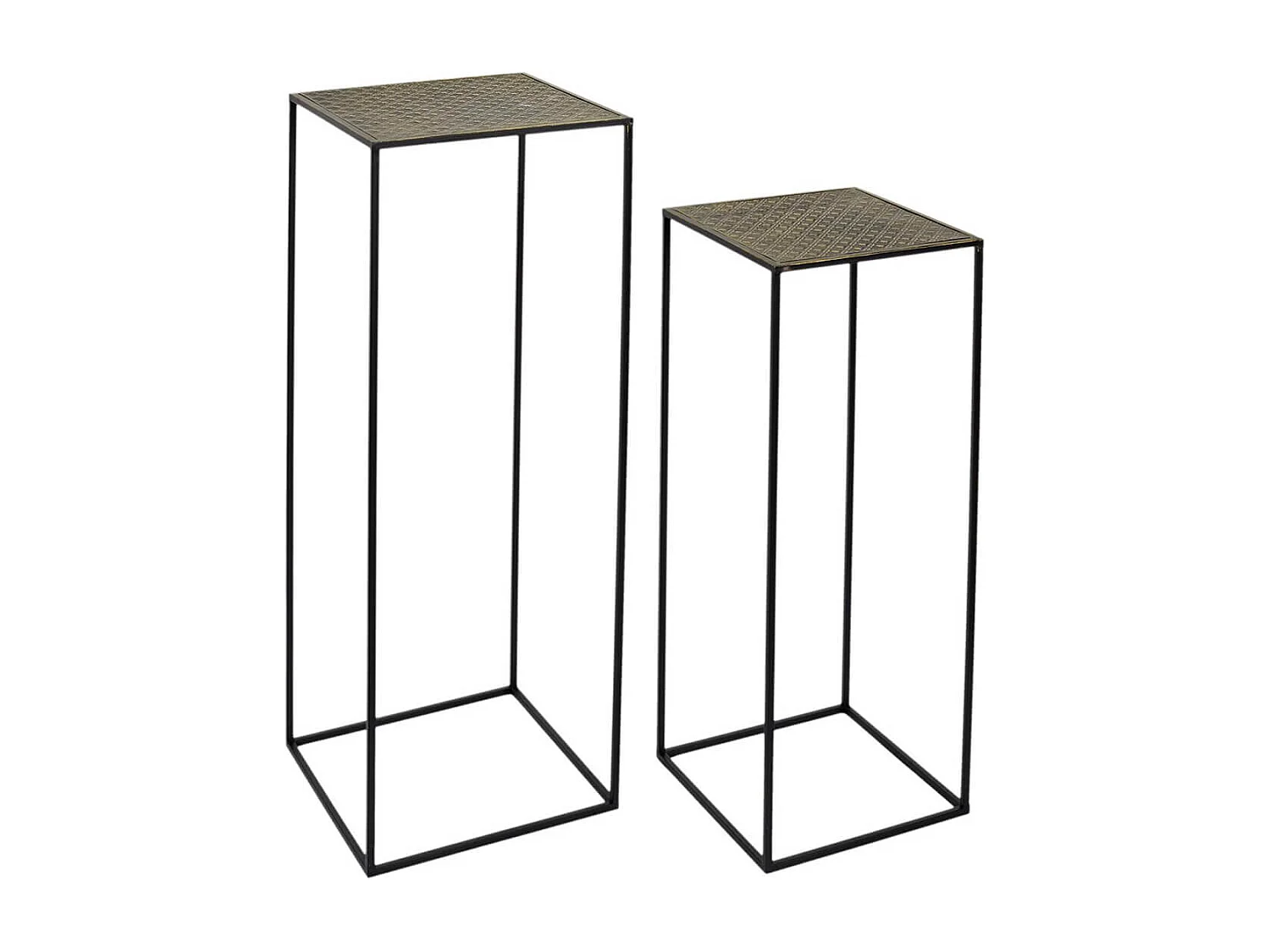 PRADA - Sellettes Gigognes Métal Aspect Or Vieilli