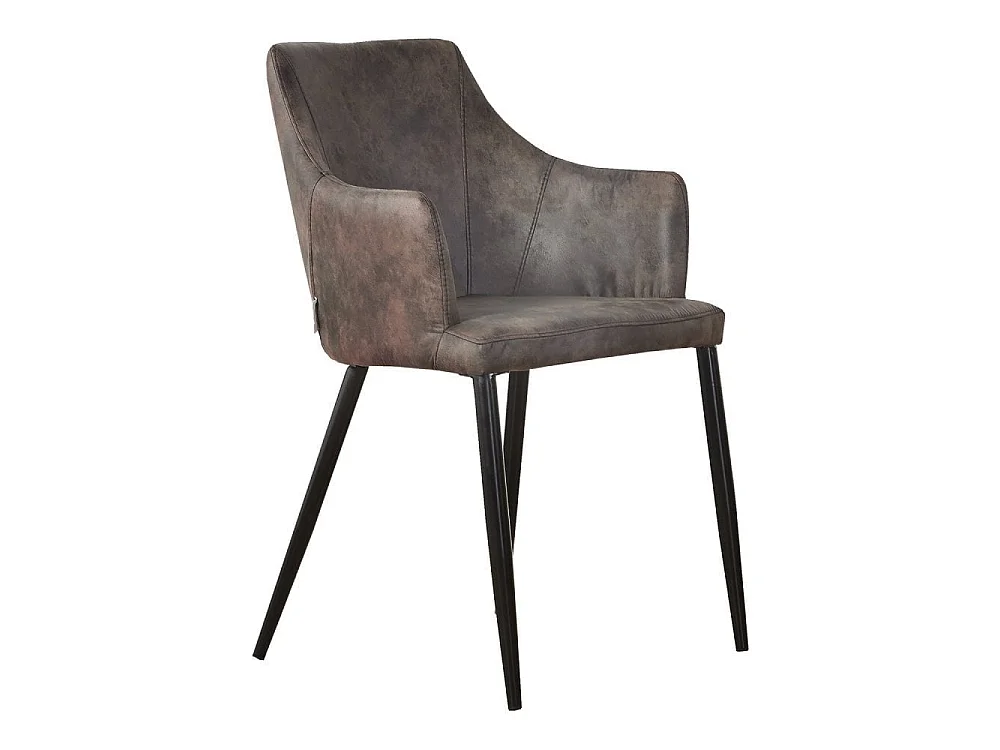 ZARAH - Chaise Design en Simili Cuir Gris Foncé - Rembourrée - Gris Foncé