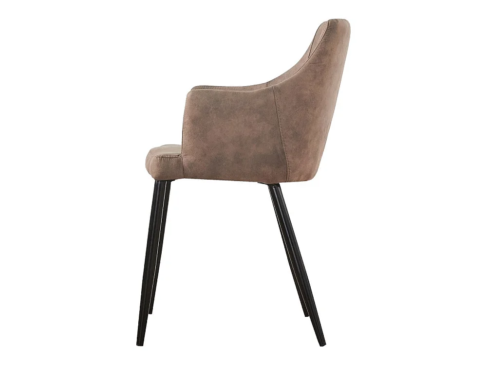 ZARAH - Chaise Design en Simili Cuir Marron Clair - Rembourrée - Marron