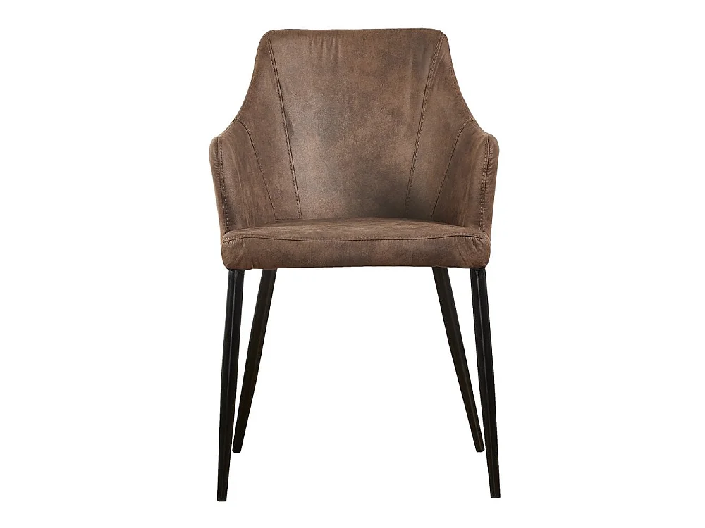 ZARAH - Chaise Design en Simili Cuir Marron - Rembourrée - Marron Chocolat