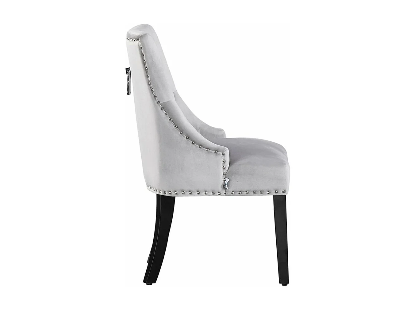 Chaise de salle à manger Windsor simple - Rembourrage en velours moelleux et pieds en bois massif robustes - Parfait pour votre salle à manger et salon - Gris clair