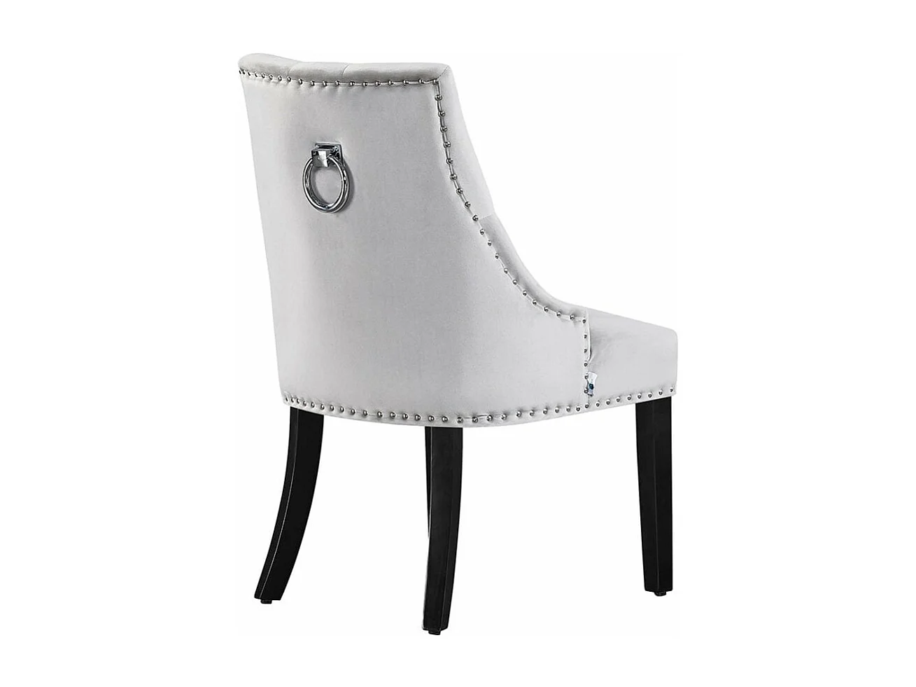 Chaise de salle à manger Windsor simple - Rembourrage en velours moelleux et pieds en bois massif robustes - Parfait pour votre salle à manger et salon - Gris clair