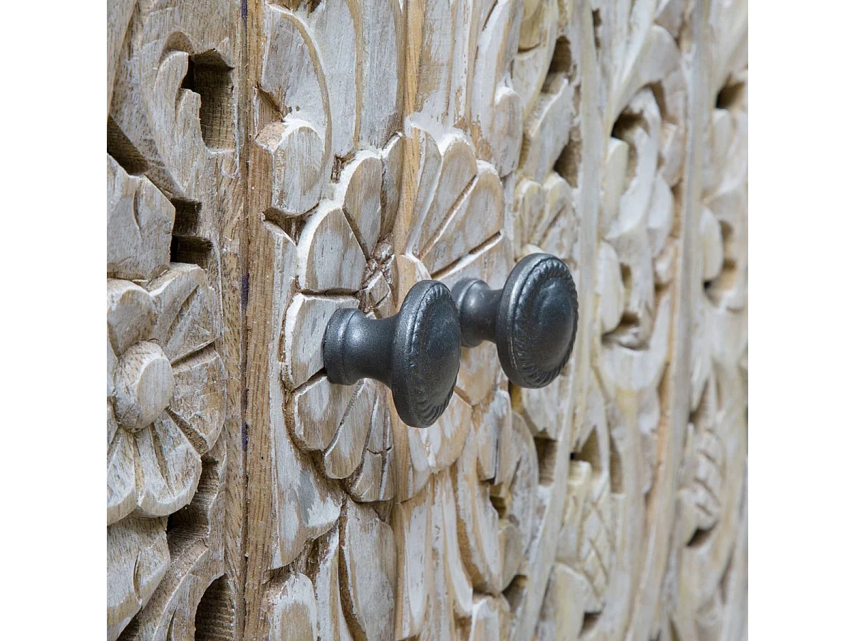 Buffet enfilade en bois de manguier blanchi Lila