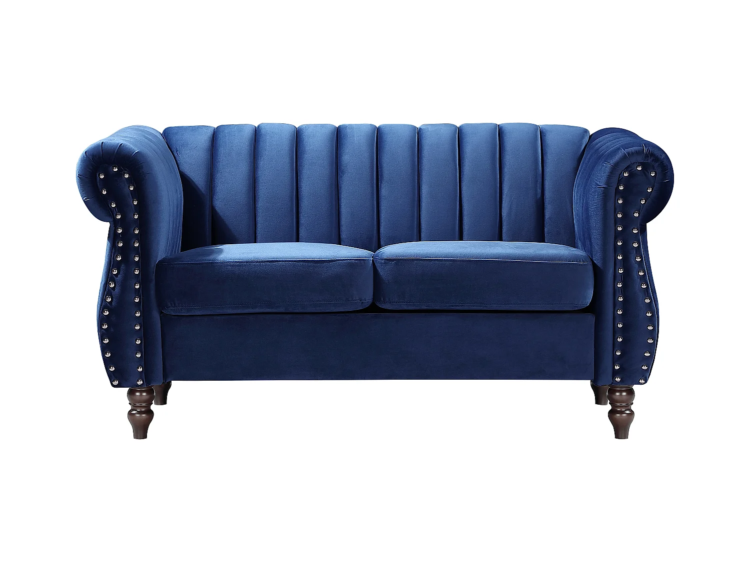 Chesterfield-Sofa - 2-Sitzer - Samt - Königsblau - TRUMBO