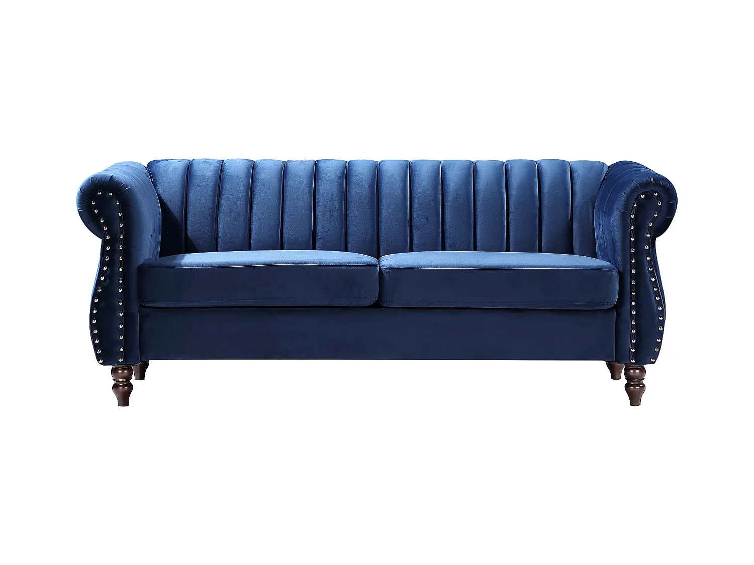 Chesterfield-Sofa - 3-Sitzer - Samt - Königsblau - TRUMBO