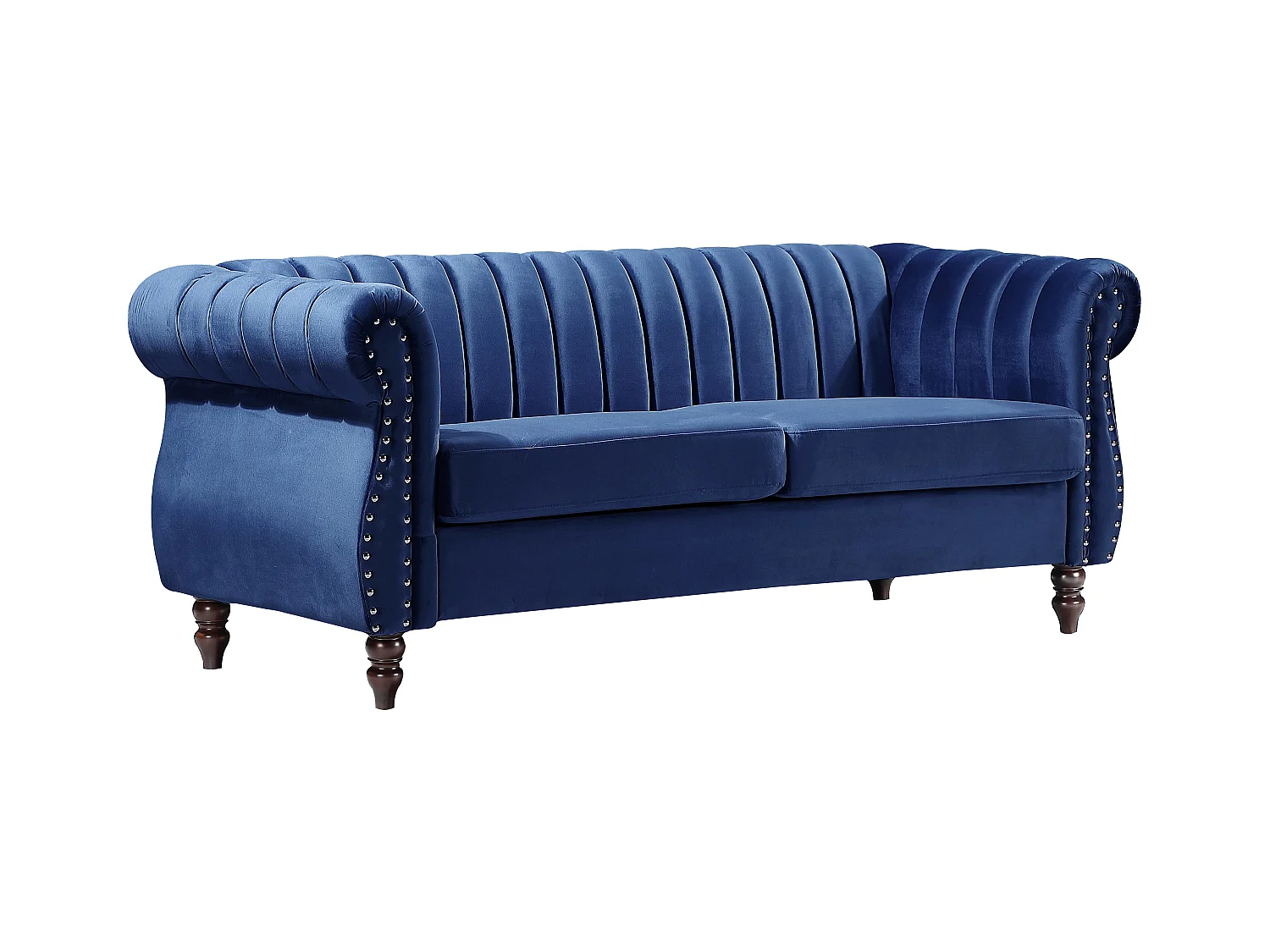 Chesterfield-Sofa - 3-Sitzer - Samt - Königsblau - TRUMBO