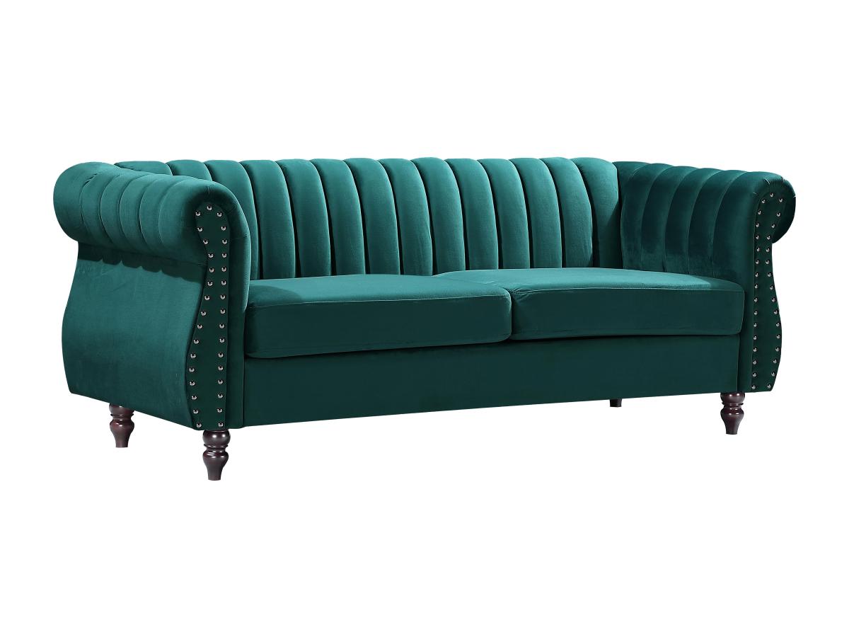 Chesterfield-Sofa - 3-Sitzer - Samt - Smaragdgrün - TRUMBO günstig online kaufen