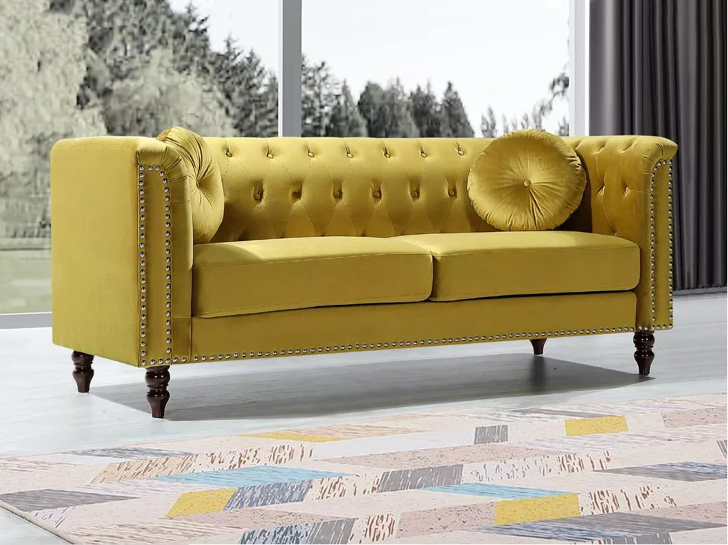 Kauf Unique Sofa 3-Sitzer - Samt - Senfgelb - TURNER