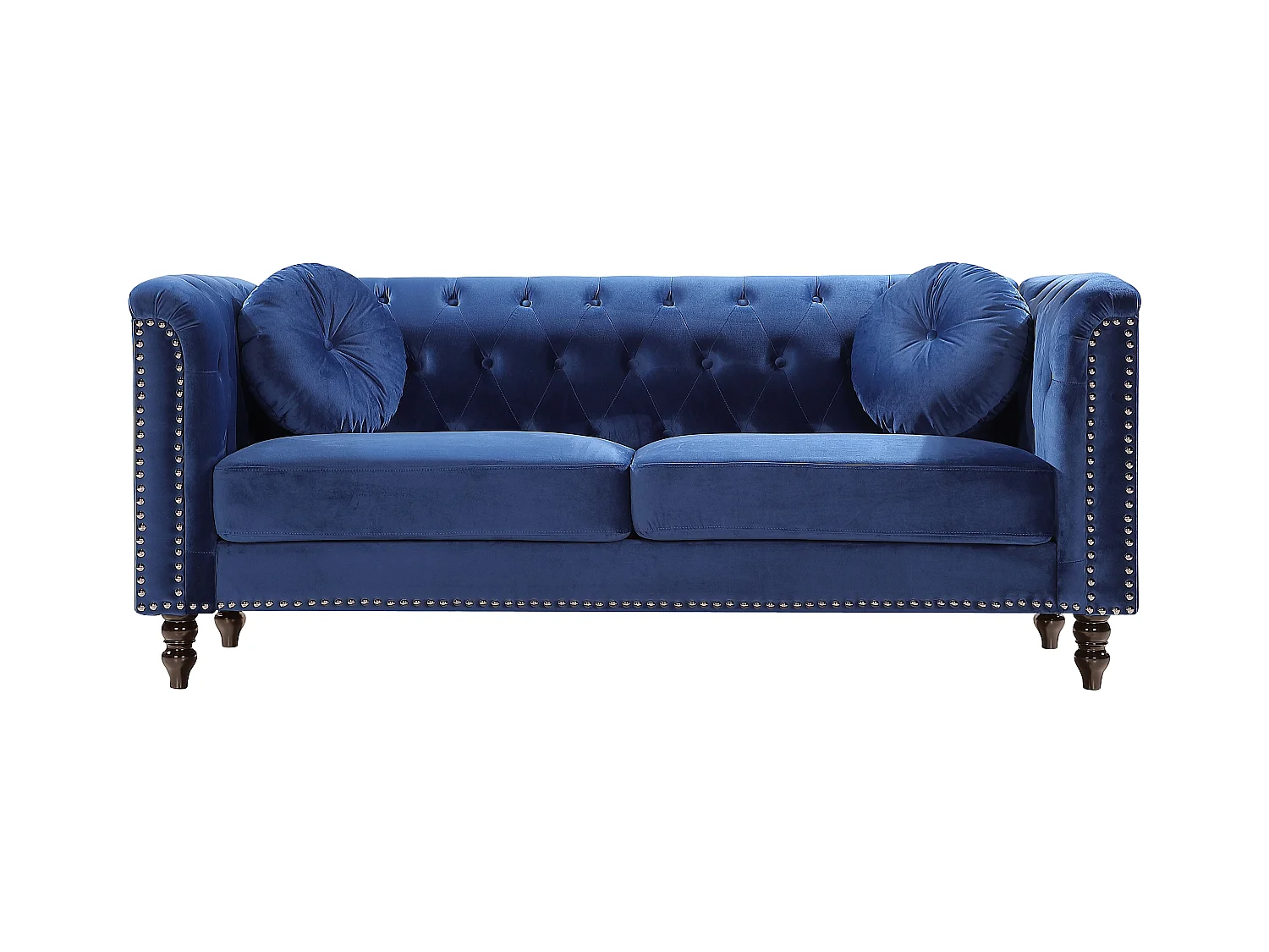 Divano 3 posti in Velluto Blu reale - TURNER