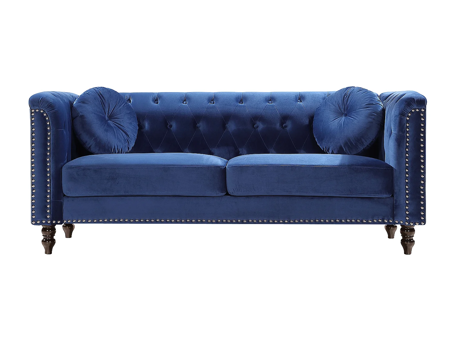 Kanapa 3-osobowa z weluru  Błękit królewski TURNER