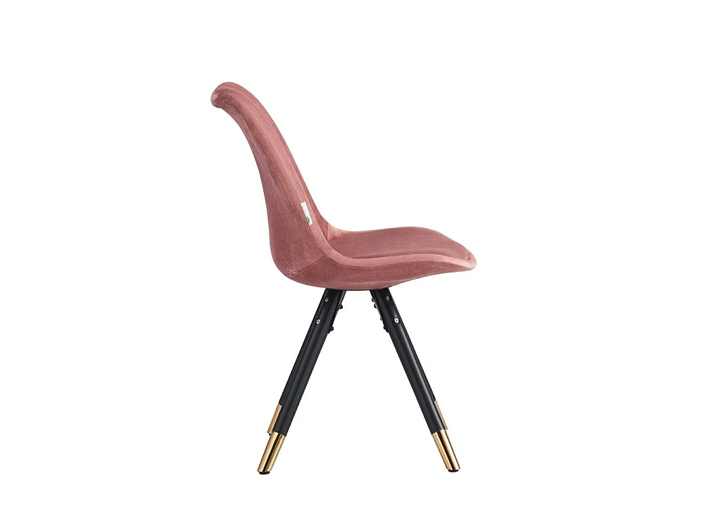 SOFIA - Chaise de salle à manger Rétro - Coque en plastique | Siège rembourré | Jambes en bois - Rose