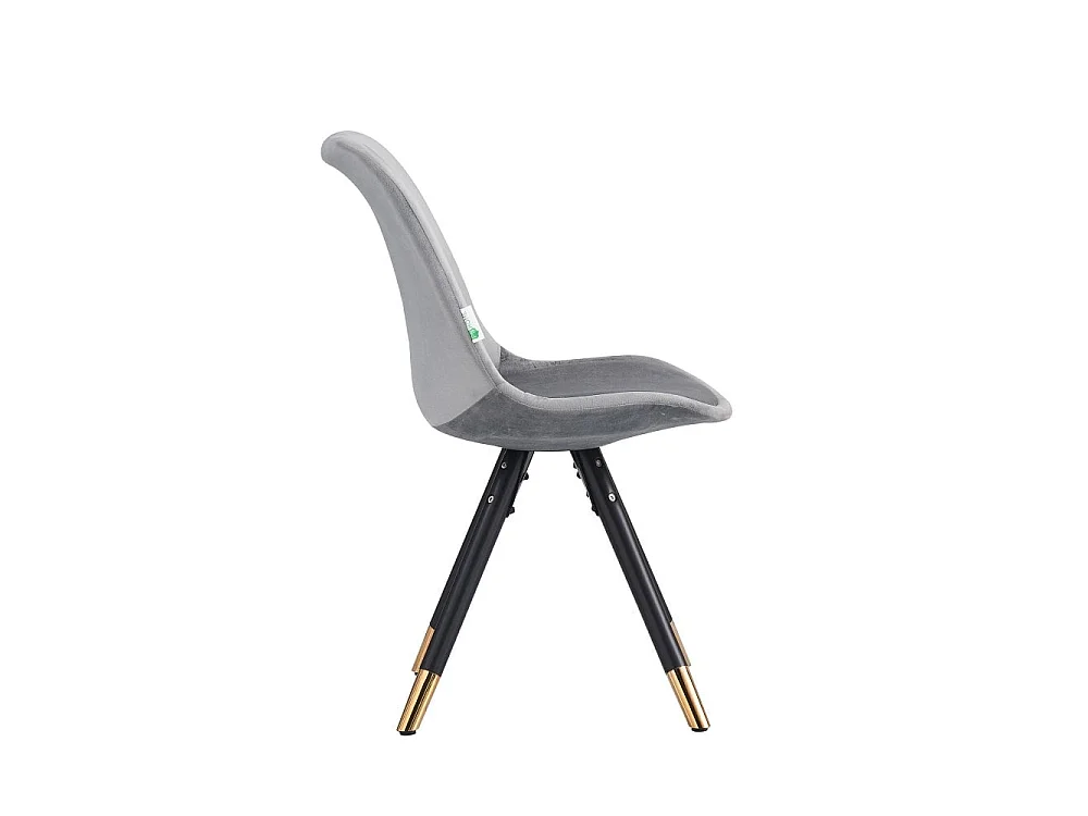 SOFIA - Chaise de salle à manger Rétro - Coque en plastique | Siège rembourré | Jambes en bois - Gris Clair