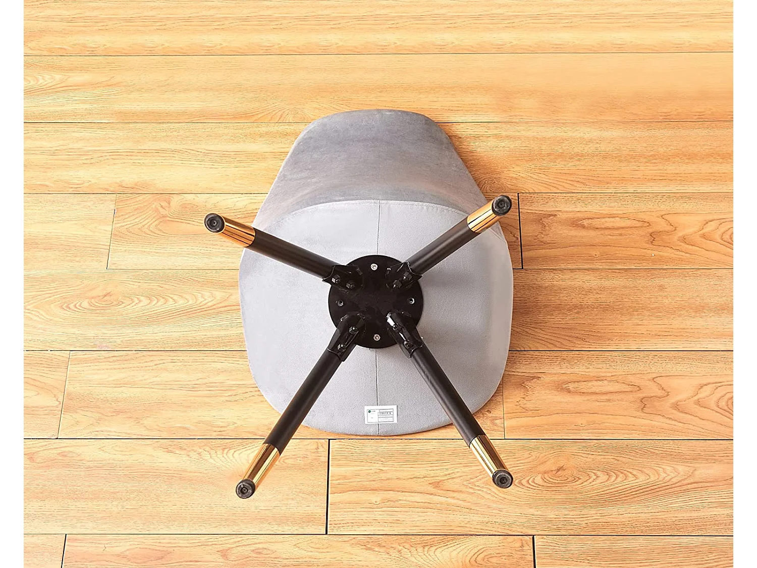 SOFIA - Chaise de salle à manger Rétro - Coque en plastique | Siège rembourré | Jambes en bois - Gris Clair