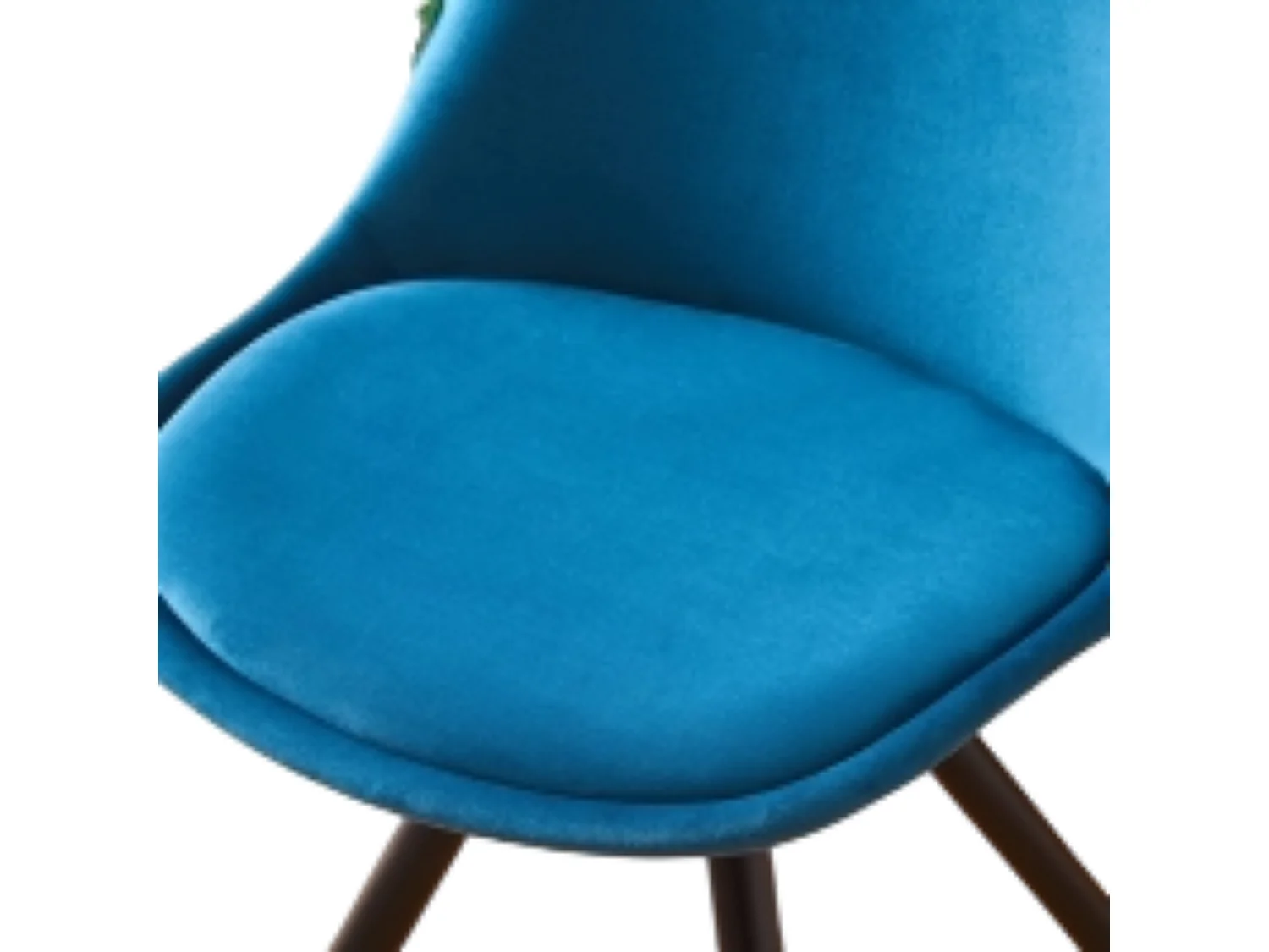 SOFIA - Chaise de salle à manger Rétro - Coque en plastique | Siège rembourré | Jambes en bois - Bleu
