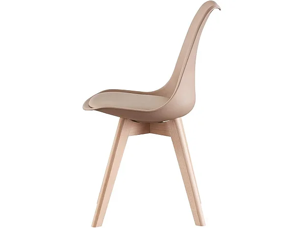 LORENZO - Chaise Scandinave Beige Lorenzo - Assise Rembourrée - Beige