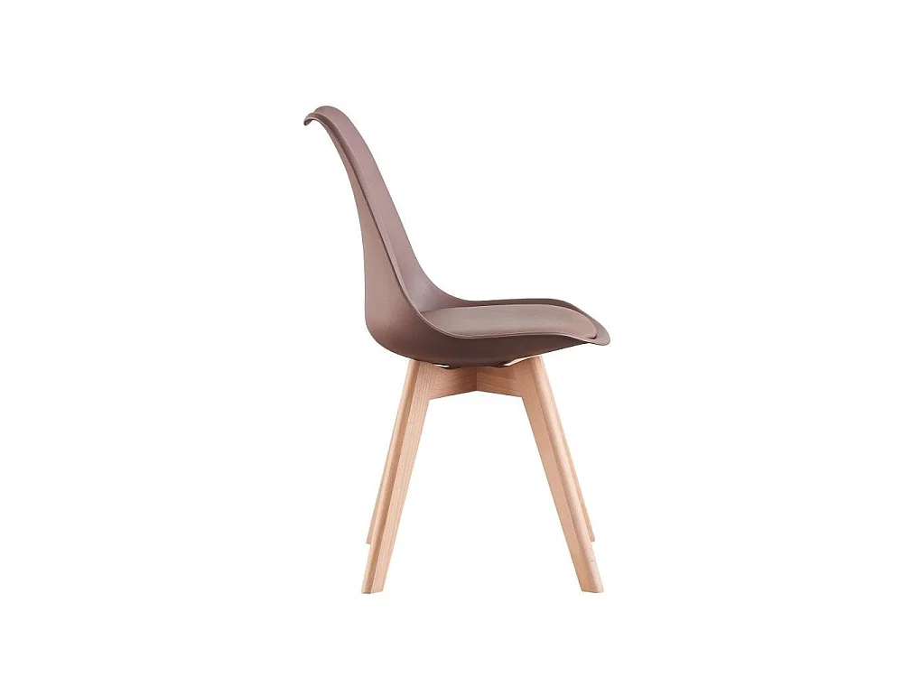 LORENZO - Chaise Scandinave Marron Lorenzo - Assise Rembourrée - Marron