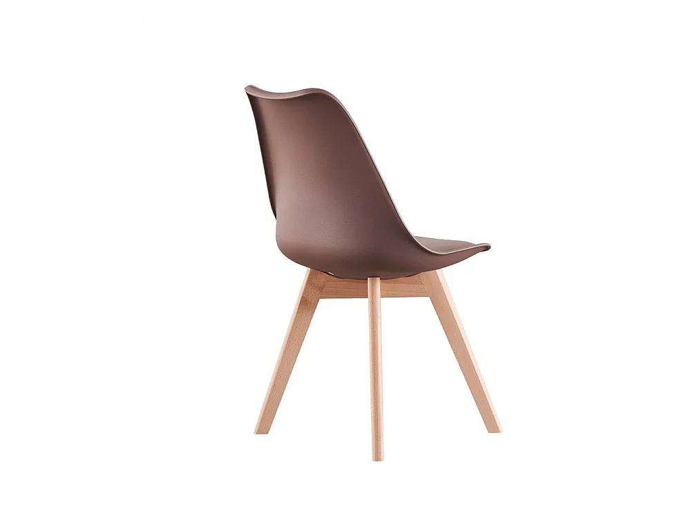 LORENZO - Chaise Scandinave Marron Lorenzo - Assise Rembourrée - Marron