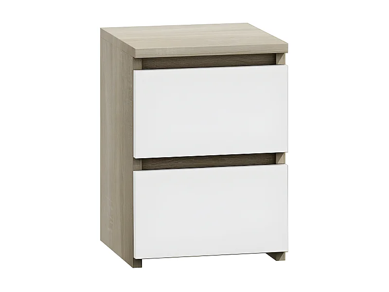 ASTER T2 - Comodino da camera moderno - 40x30x30 cm - Comodino 2 cassetti - Comodino