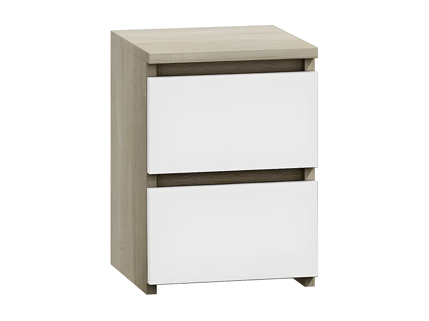 ASTER T2 - Mesita de noche 2 cajones - estilo moderno - 40x30x30- mueble auxiliar - acabado doble