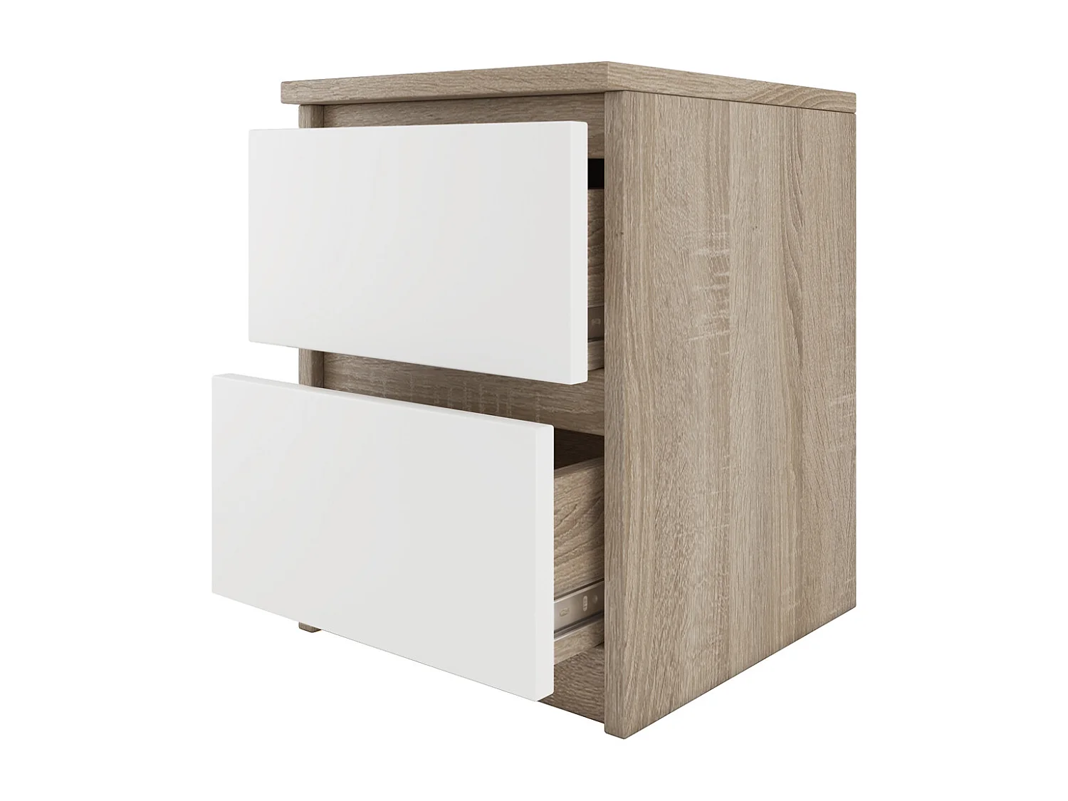 ASTER T2 - Mesita de noche 2 cajones - estilo moderno - 40x30x30- mueble auxiliar - acabado doble