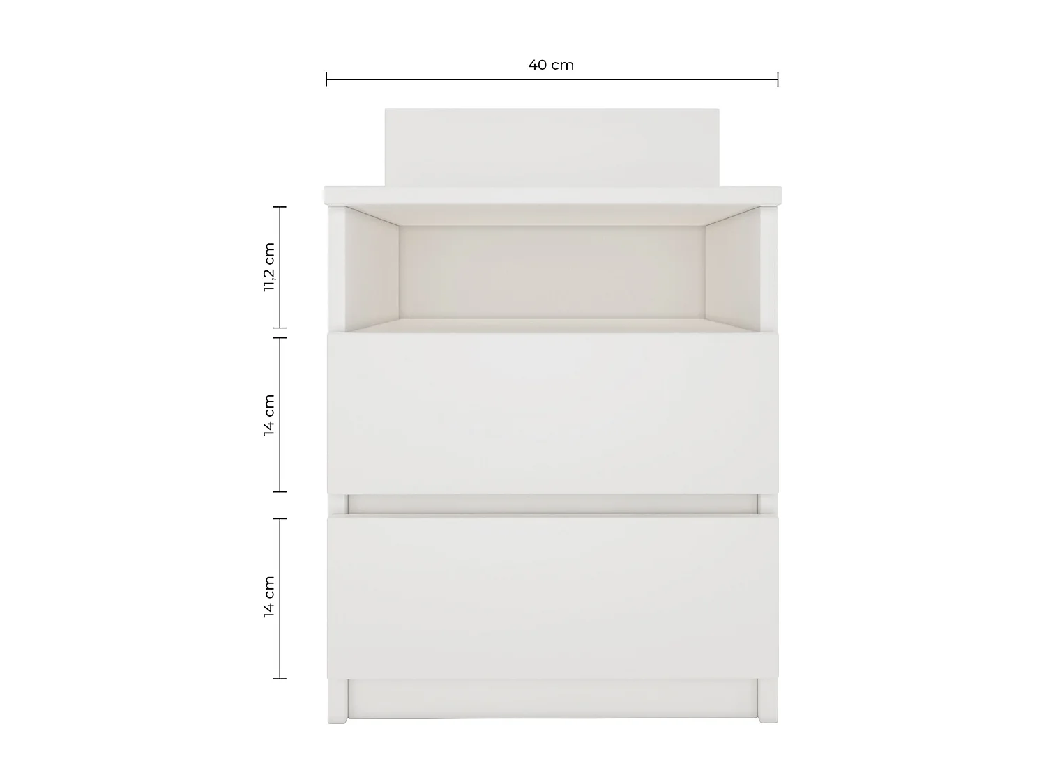 ASTER T1 - Mesita de noche con 2 cajones - 59x40x32cm - mesita de noche - estilo escandinavo