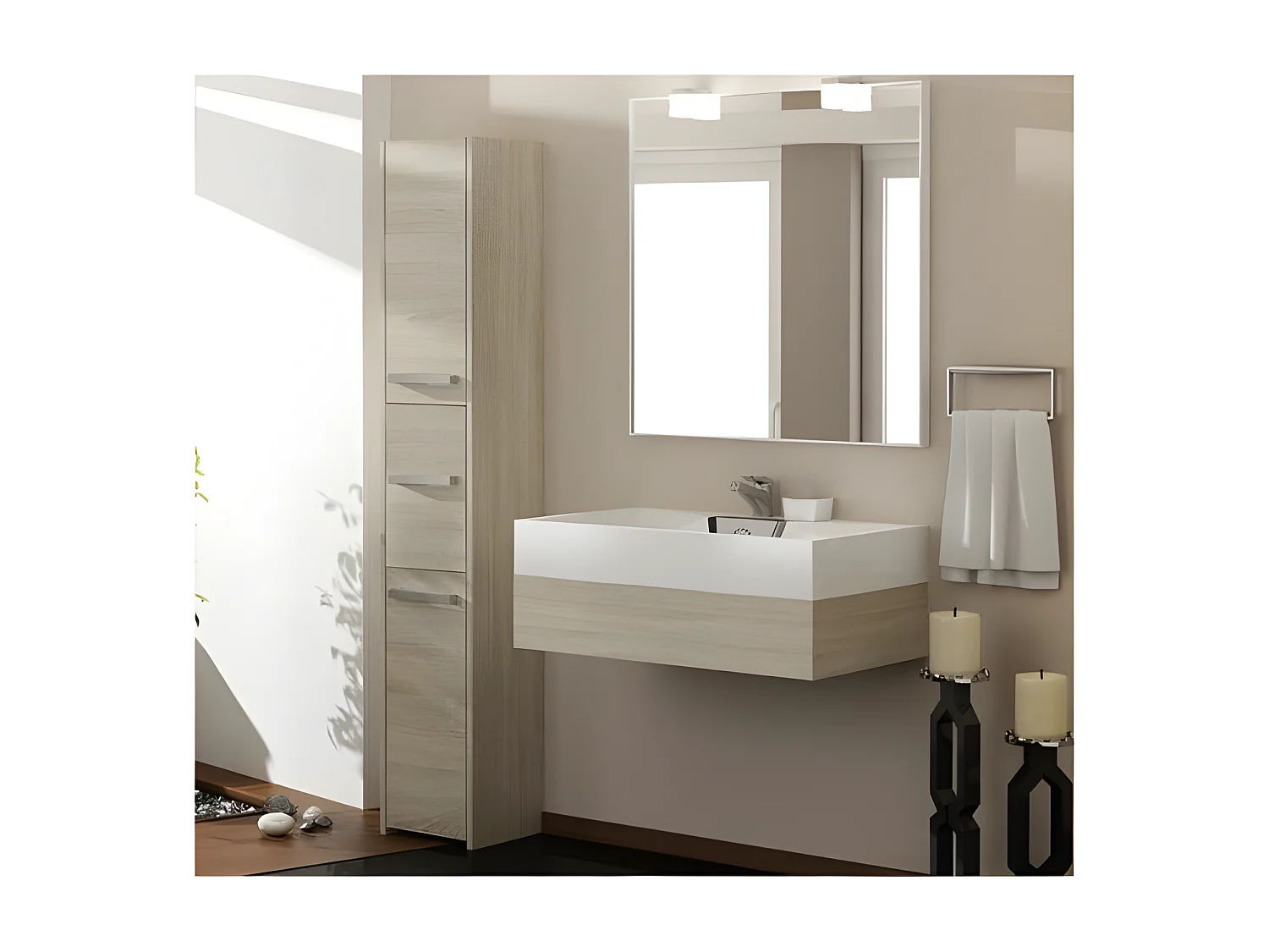 VERONA - Torre de baño - 30x30x170cm - mueble de baño con almacenamiento.