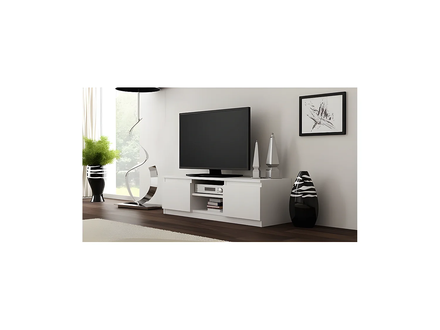 TIVOLI - Mobile TV basso moderno 40x120x36 soggiorno / soggiorno 2 nicchie 2 ante - Contenitori moderni per TV / apparecchiature audio / video