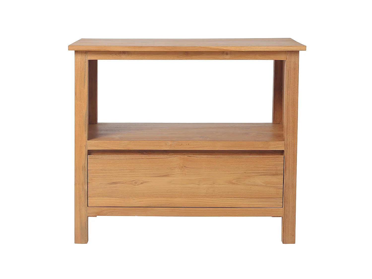 Badmöbel mit Einzelwaschbecken + Spîegel - Teakholz - 90 cm - KETAPANG