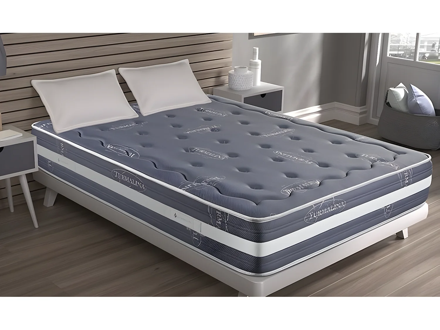 Colchón Visco Turmalina Grey 90X180 Altura 25cm +/-2 .