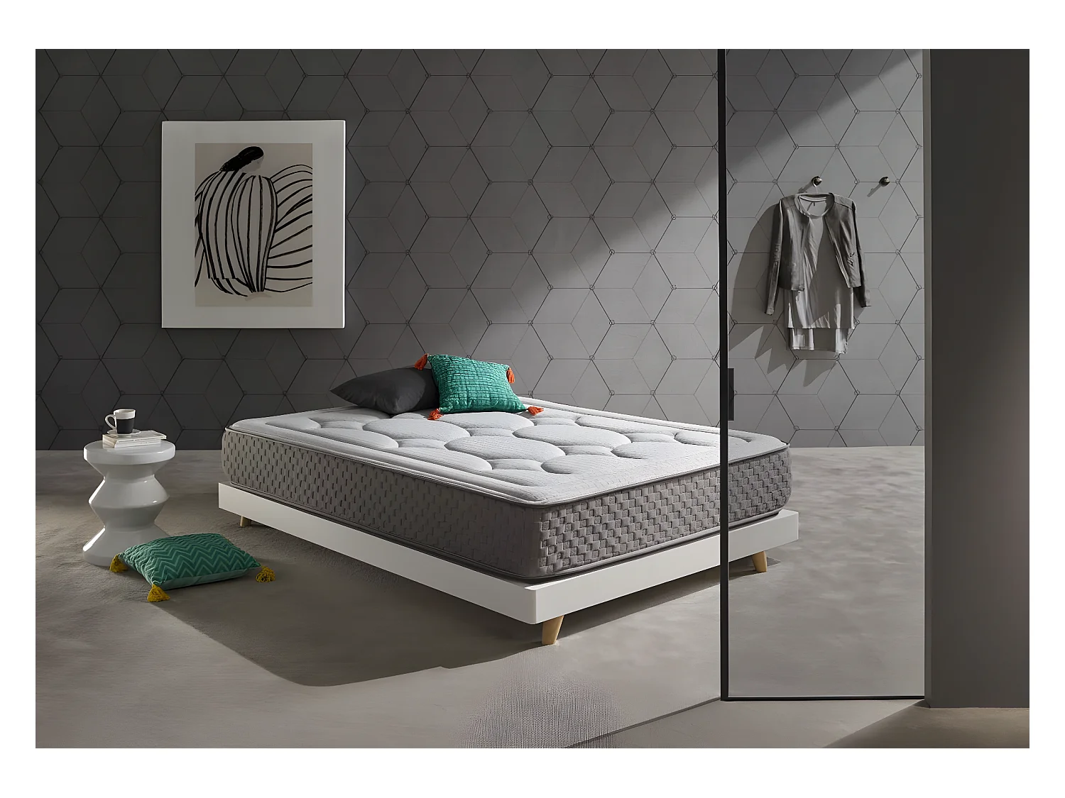 Colchón 150x190 Viscoelástico Palazzo Grafeno 28 cm +/-2 Firmeza Media-Alta.