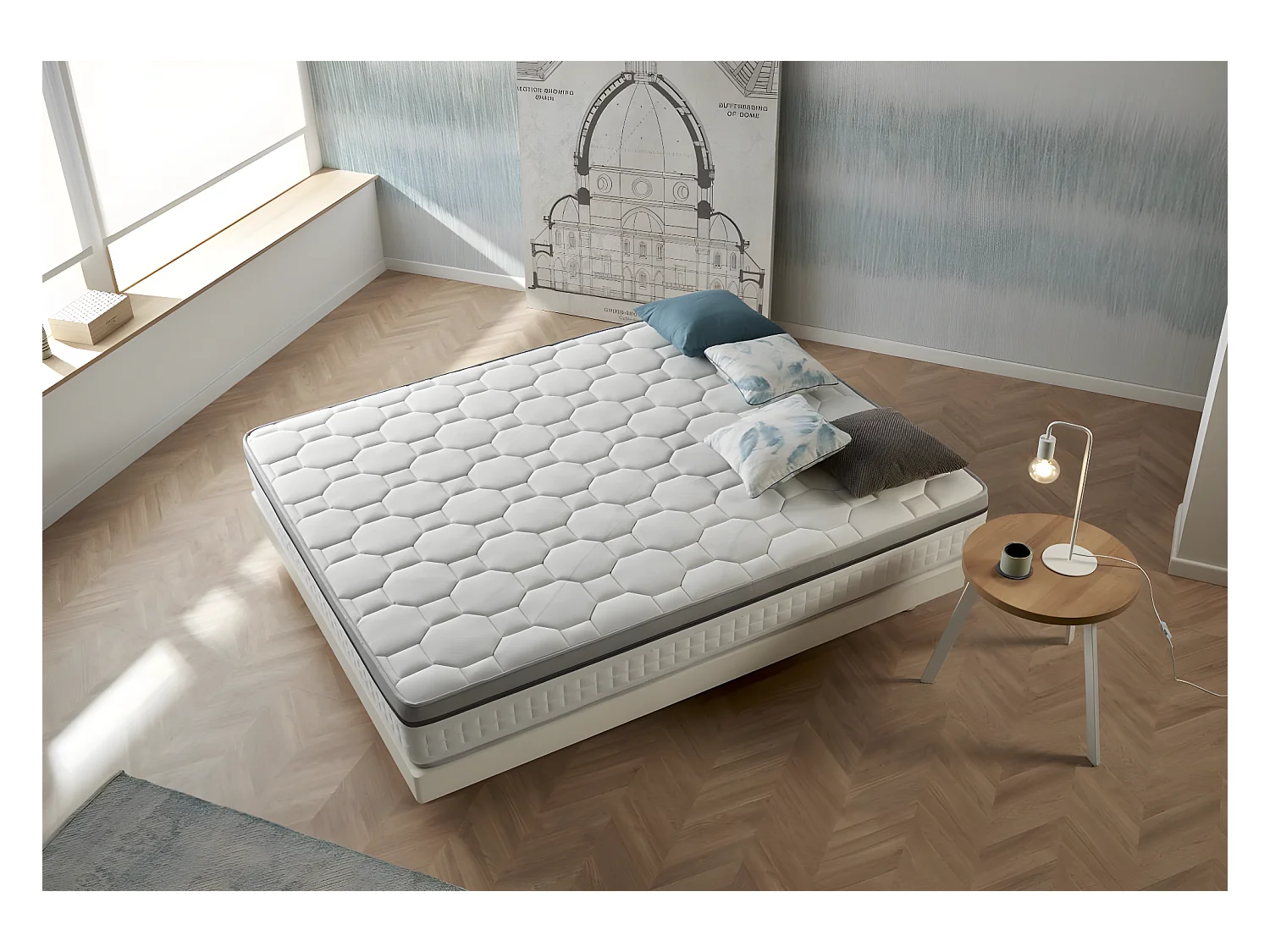 Colchón Muelles Ensacado Con Visco 140x2.00 Royal Spring Altura 31cm+/-2.