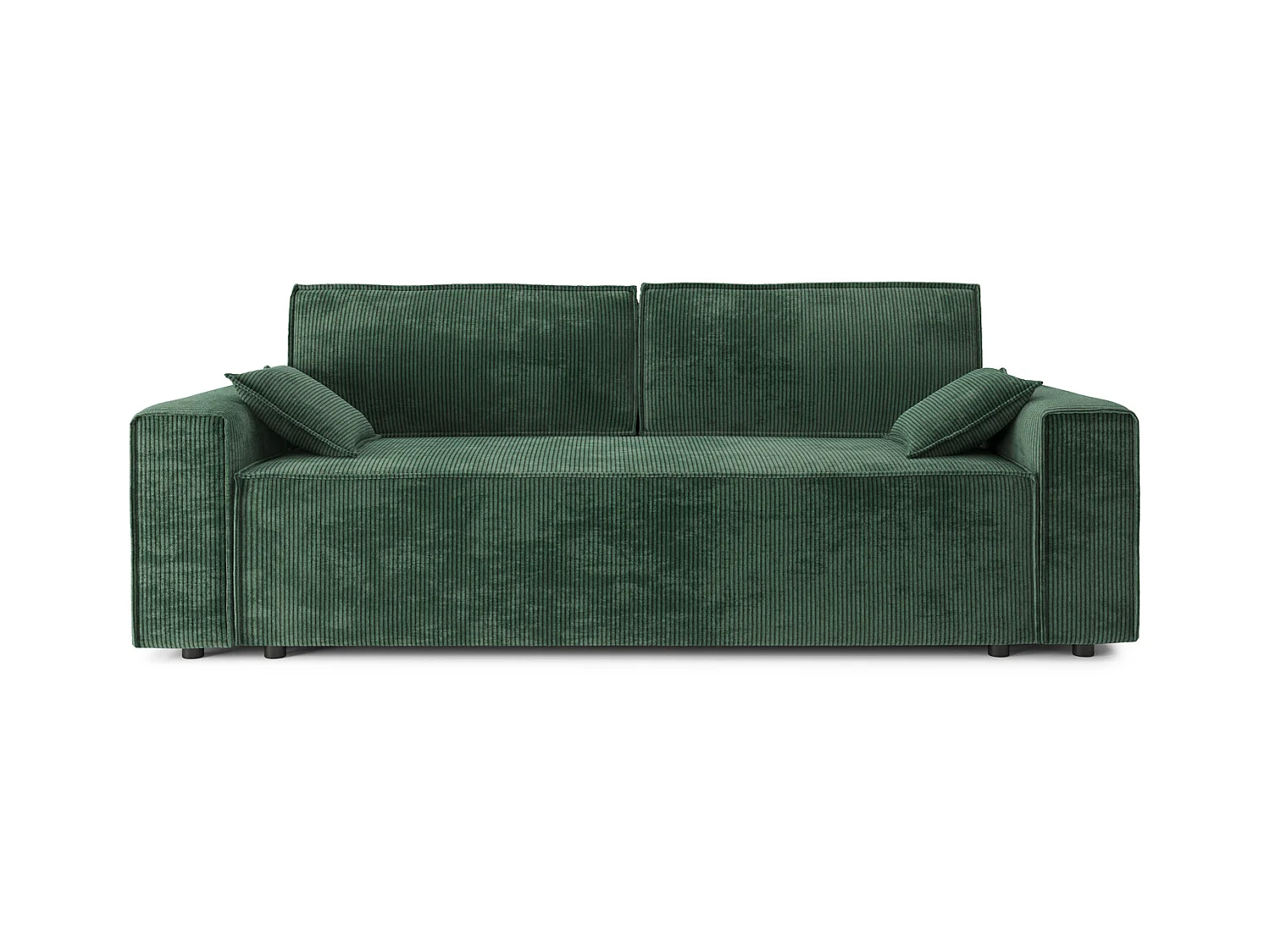 Canapé droit MARIUS convertible  velours côtelé vert