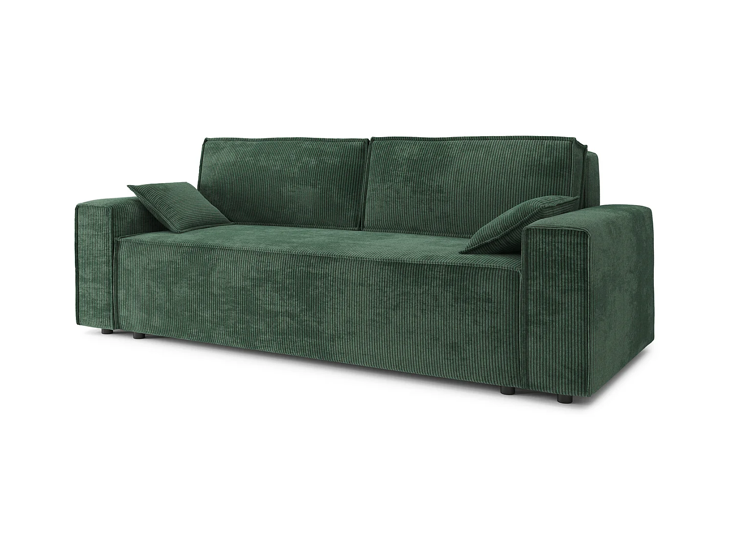 Canapé droit MARIUS convertible  velours côtelé vert
