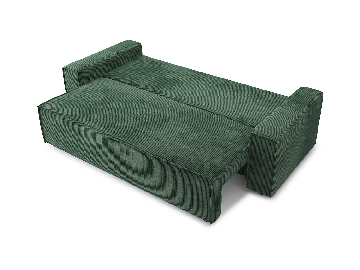 Canapé droit MARIUS convertible  velours côtelé vert