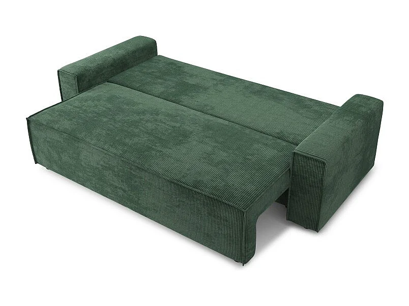 Canapé droit MARIUS convertible  velours côtelé vert