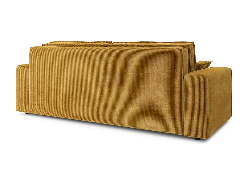 Canapé droit MARIUS convertible  velours côtelé moutarde