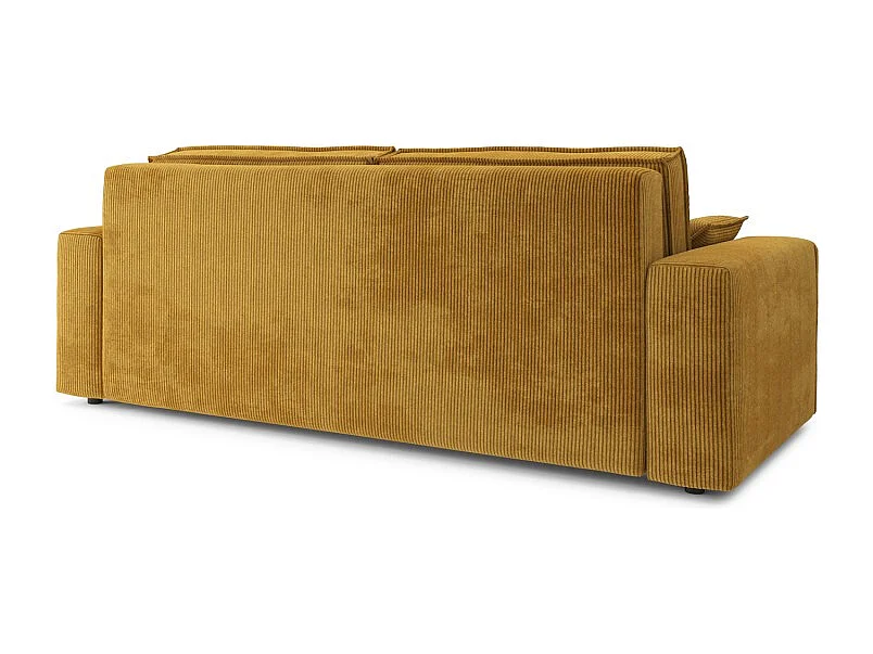 Canapé droit MARIUS convertible  velours côtelé moutarde