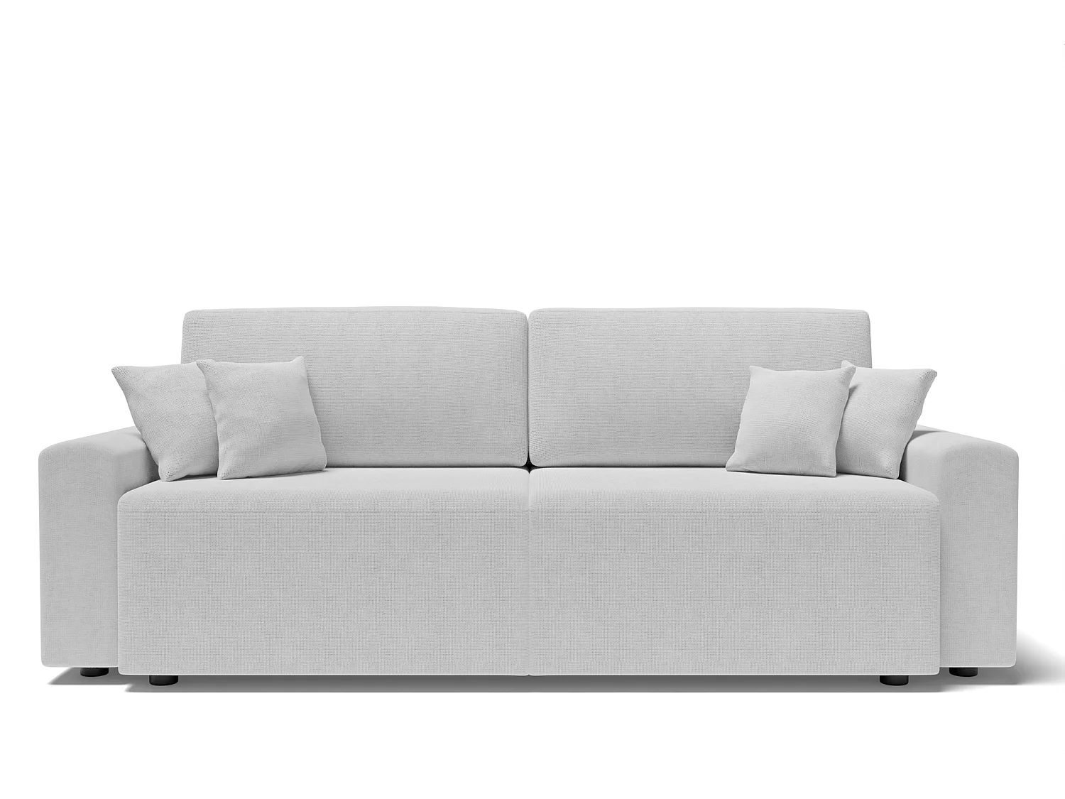 Canapé droit MILO convertible tissu gris 3 places